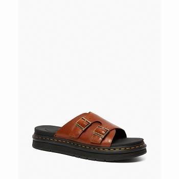 Dr Martens Dax Luxor Kožené Slide - Hnede Sandale Panske, DR0106